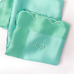 Silk Scalloped Queen Pillowcase &ndash; Turquoise, , large, image3