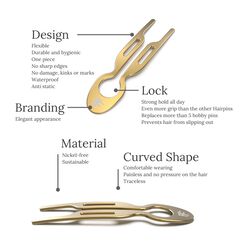 N&ordm;1 Hairpin Steel  - Yellow Gold Finish, , large, image3