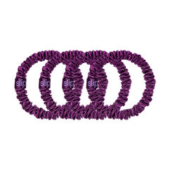 Pure Silk Skinny Scrunchies - Dark Purple, , large, image2