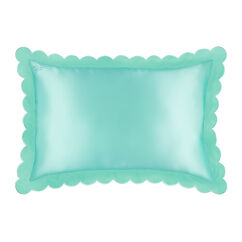 Silk Scalloped Queen Pillowcase &ndash; Turquoise, , large, image2