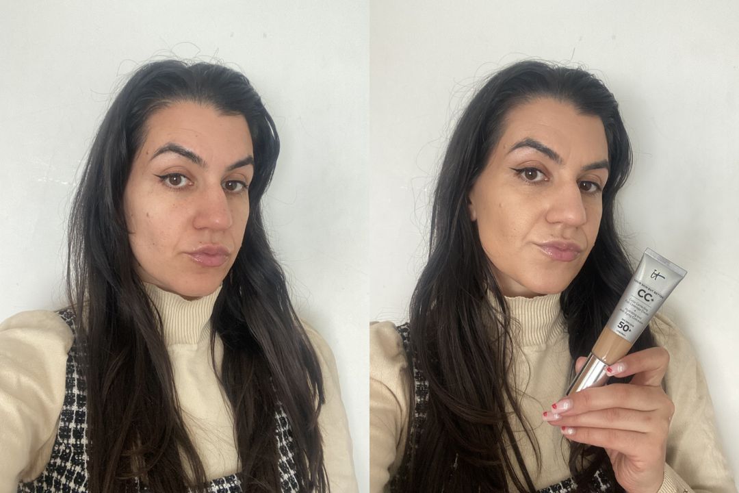 IT Cosmetics CC Cream neutral medium before and after