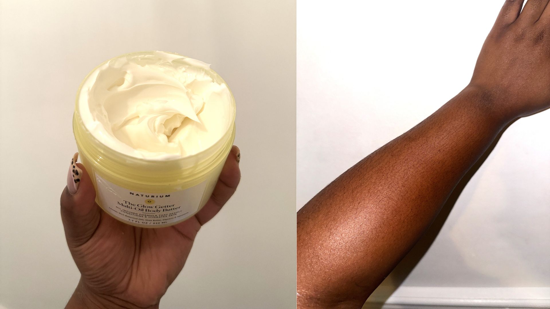 The Glow Getter Multi-Oil Body Butter and Body Oil review | Sheraye before & after