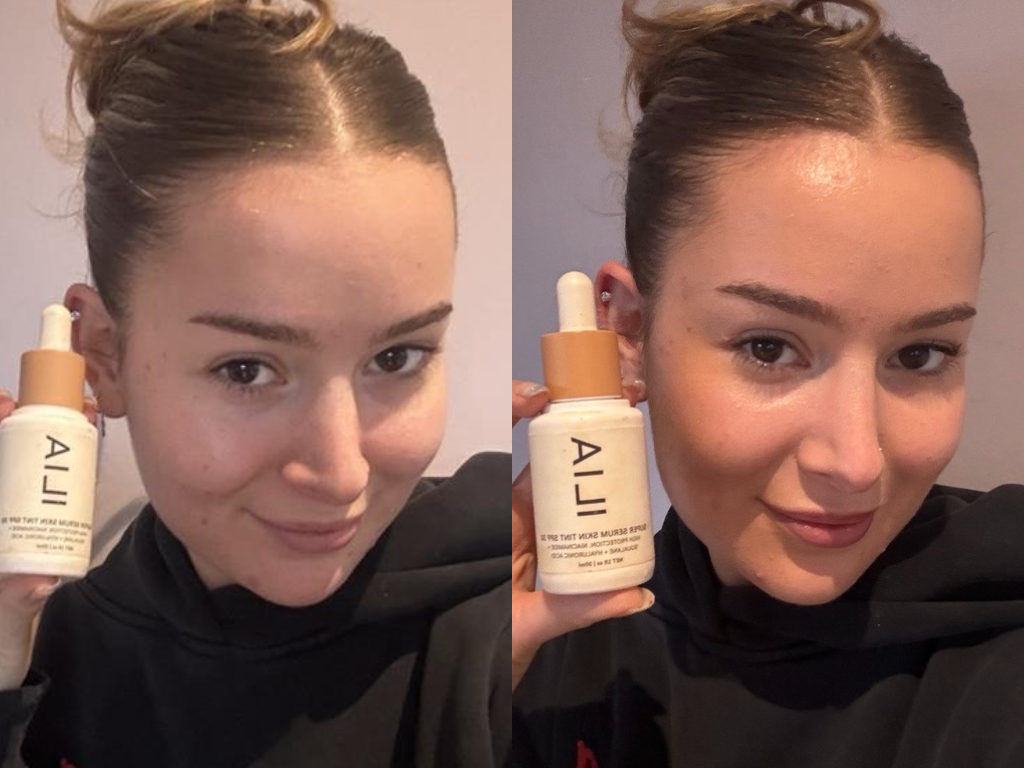 Ruby's before and after Ilia Skin Tint | Space NK Ruby's before and after Ilia Skin Tint | Space NK
