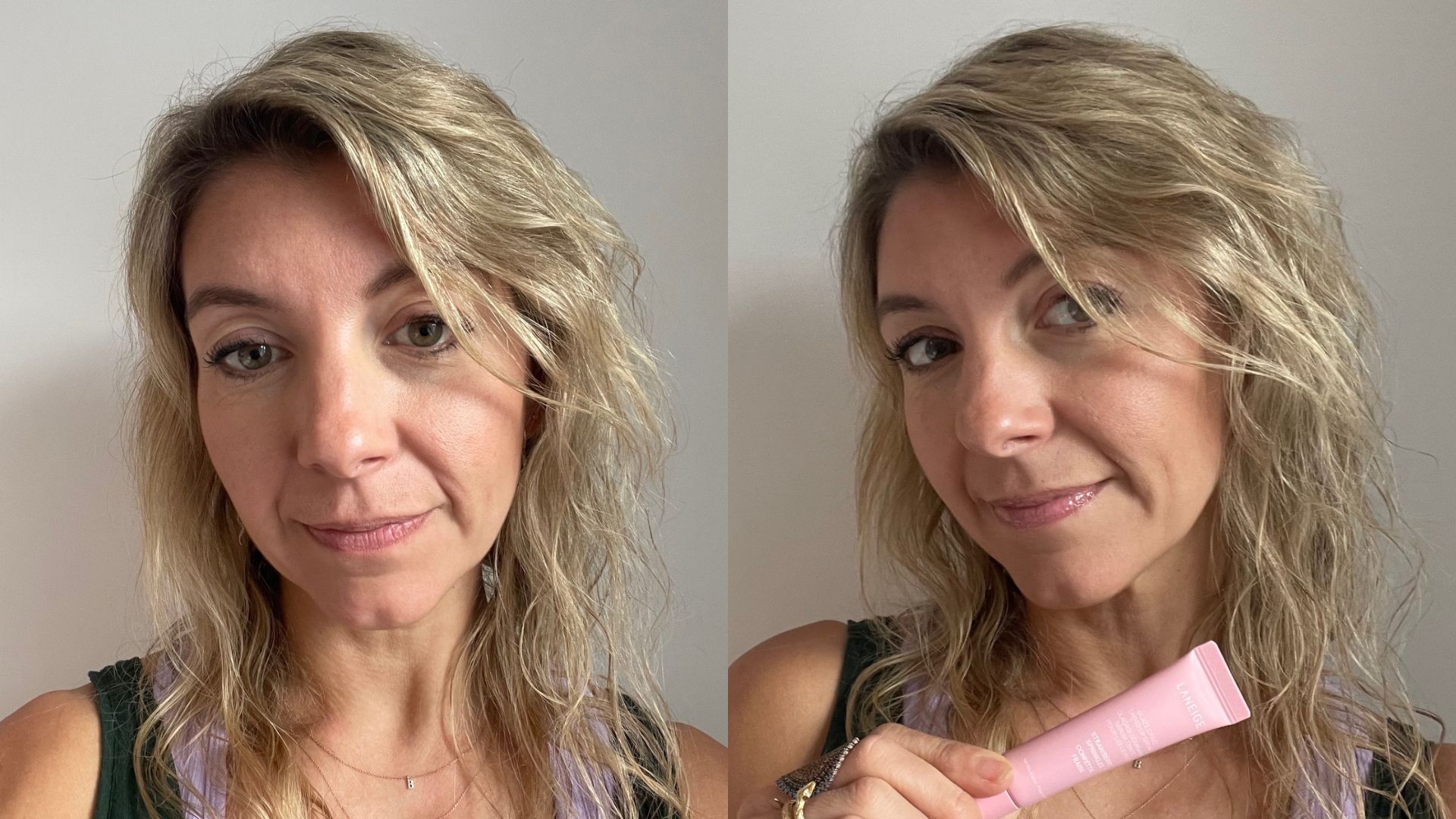 Becci before and after using Laneige Glaze Craze Tinted Lip Serum | Space NK