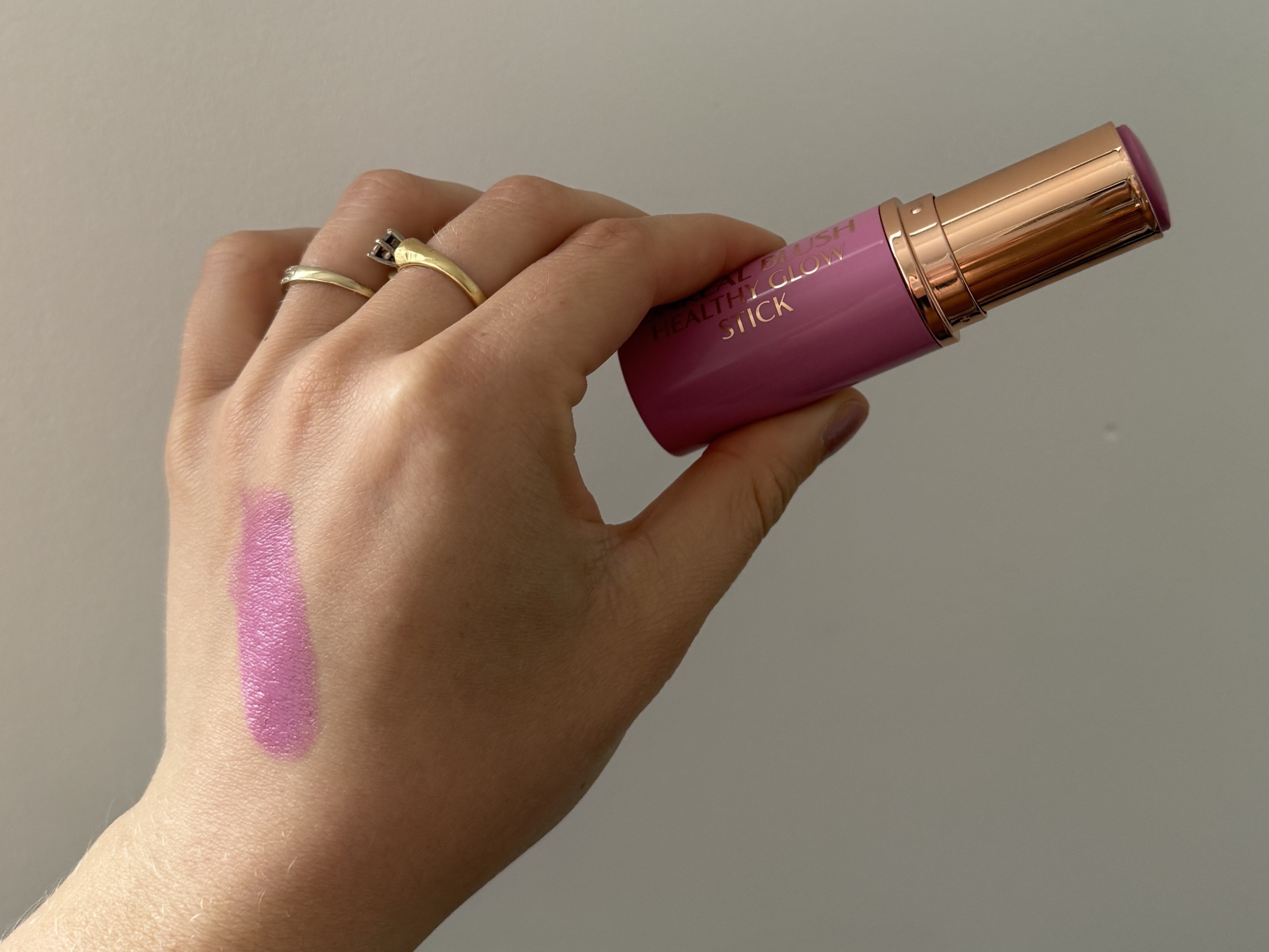 Charlotte Tilbury Unreal Skin Blush Pretty Glow swatch | Space NK