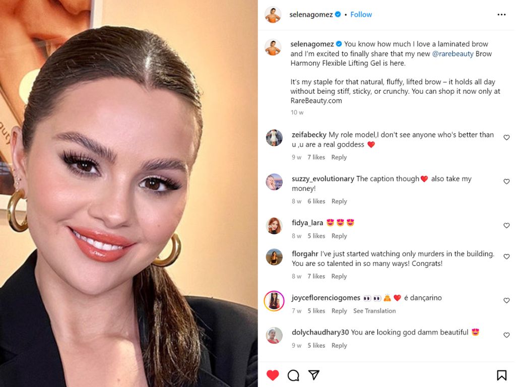 Selena Gomez brow gel reveal | Space NK Selena Gomez brow gel reveal | Space NK