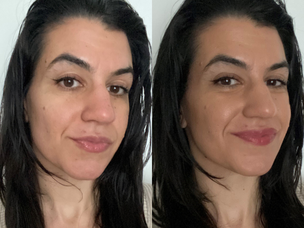 Vanessa's before and after Ilia Skin Tint | Space NK Vanessa's before and after Ilia Skin Tint | Space NK