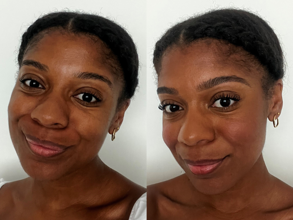 Rare Beauty Liquid Blush in Believe before and after | Space NK Rare Beauty Liquid Blush in Believe before and after | Space NK