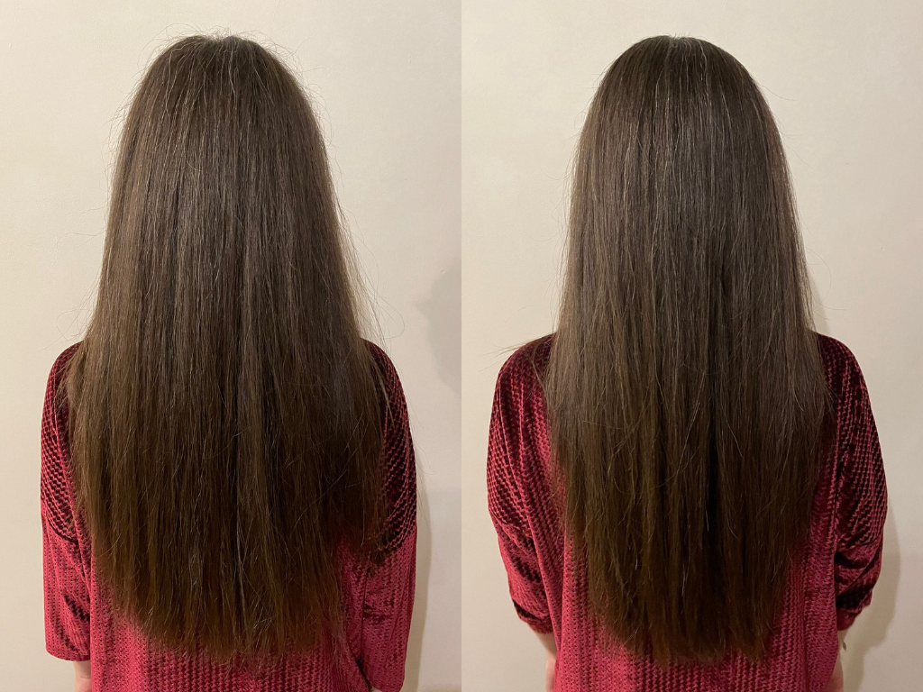 Before and after Olaplex hair oil | Space NK Before and after Olaplex hair oil | Space NK
